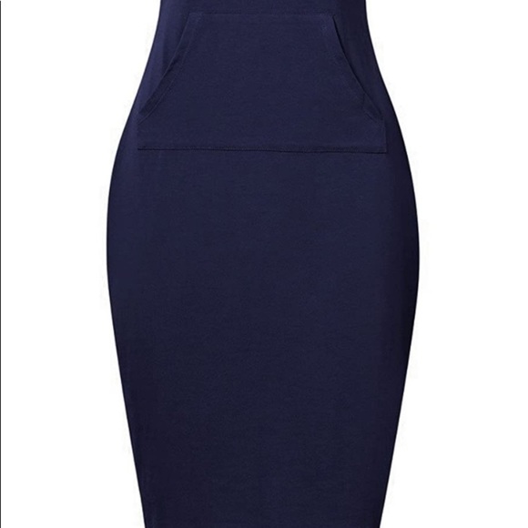 *****Liked New***** Pullover Hoodie Dress with Pockets Knee Length - Picture 4 of 7